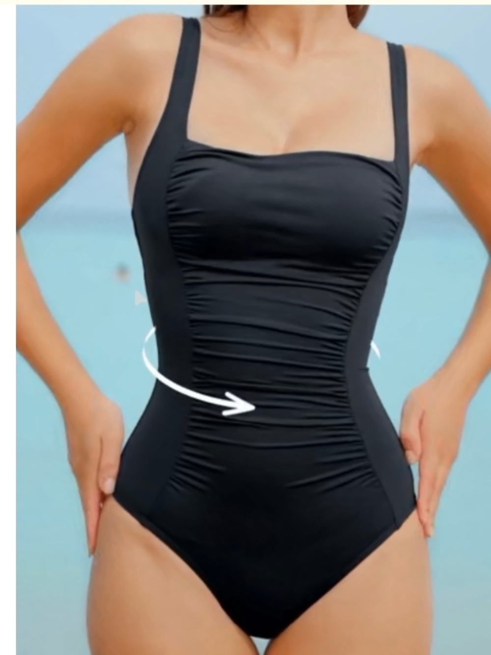 Cupshe Tummy Control Black One Piece Bathing Suit 2026 Sz S